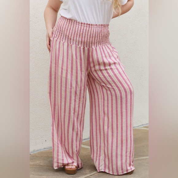 NEW HEYSON Plus Size Wide Leg Striped Palazzo Pants - Picture 3 of 5